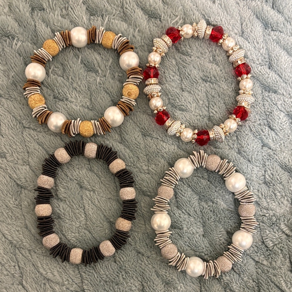 Elegant Multi-Color Beaded Bracelet Set